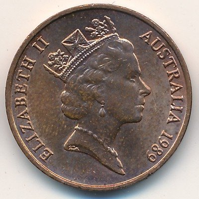 Австралия 2 цента 1989 год