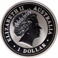 Австралия 1 доллар 2003 год - Год козы (позолоченная коза)