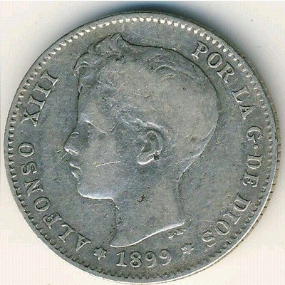 Испания 1 песета 1899 год