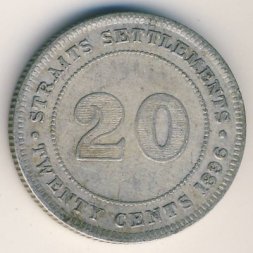 Стрейтс-Сетлментс 20 центов 1896 год