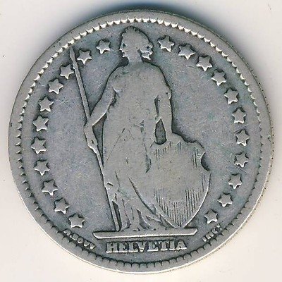 Швейцария 1 франк 1899 год