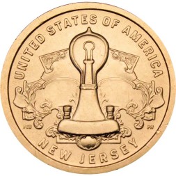 США 1 доллар 2019 год - Американские инновации - Лампа накаливания (P)