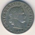 Швейцария 20 раппенов 1903 год