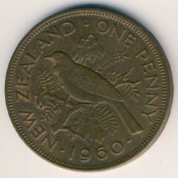 Новая Зеландия 1 пенни 1960 год