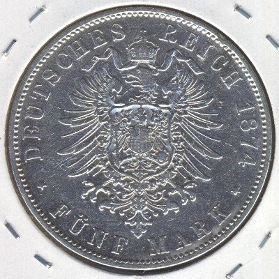 Бавария 5 марок 1874 год