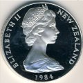 Новая Зеландия 1 доллар 1984 год - Чёрный Робин (Остров Чатем) (серебро)