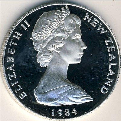 Новая Зеландия 1 доллар 1984 год - Чёрный Робин (Остров Чатем) (серебро)