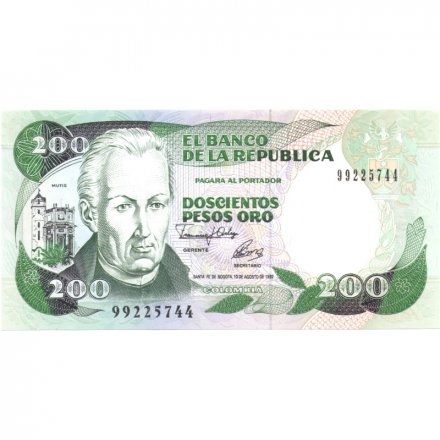 Колумбия 200 песо 1992 год - UNC