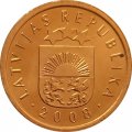 Латвия 1 сантим 2008 год