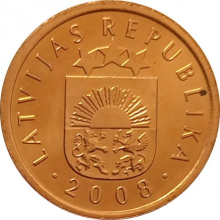 Латвия 1 сантим 2008 год