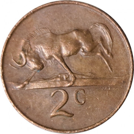 ЮАР 2 цента 1968 год - Окончание президентства Чарльза Сварта (SOUTH AFRICA)