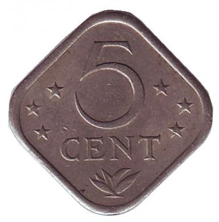 Антильские острова 5 центов 1975 год - Герб