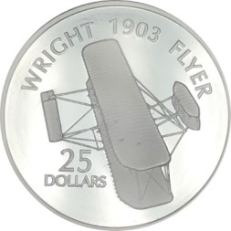Соломоновы острова 25 долларов 2003 год - Самолёты. Wright Flyer