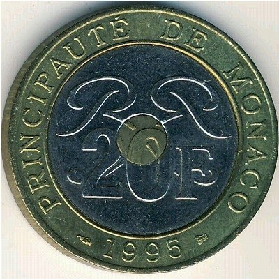 Монако 20 франков 1995 год