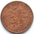 Нидерланды 2 1/2 цента 1929 год - Королева Вильгельмина