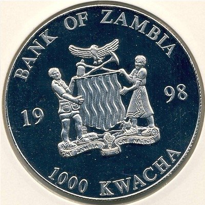 Замбия 1000 квача 1998 год