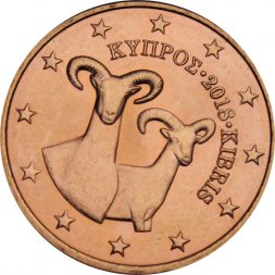 Кипр 5 евроцентов 2018 год - Муфлоны