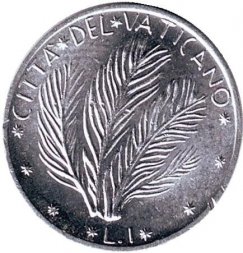 Ватикан 1 лира 1972 год