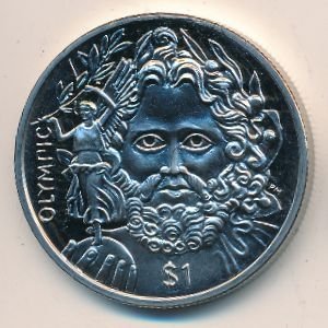 Виргинские острова 1 доллар 2013 год - Олимпийские Игры. Зевс