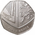 Великобритания 50 пенсов 2009 год BU