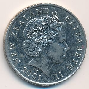 Новая Зеландия 50 центов 2001 год - Парусник «ENDEAVOUR»