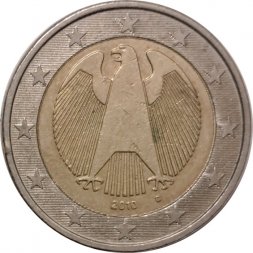 Германия 2 евро 2010 год - Орёл (D)