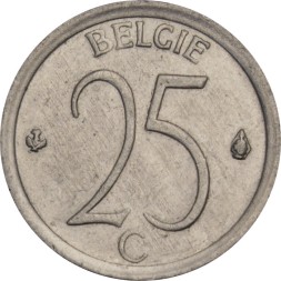 Бельгия 25 сентим 1966 год BELGIE