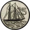 Каймановы острова 25 центов 1999 год
