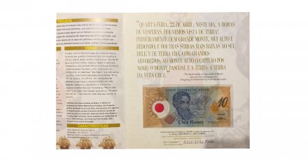 Бразилия 10 реалов 2000 год - 500 лет открытия Бразилии - буклет - UNC