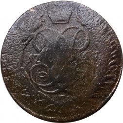 2 копейки 1757 год (номинал под Св. Георгием, гурт сетчатый) Елизавета Петровна (1741 - 1762) - F