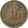 Германия 10 пфеннигов 1897 год (A)