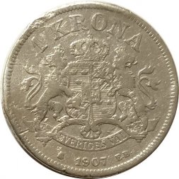 Швеция 1 крона 1907 год - F