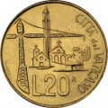Ватикан 20 лир 1991 год