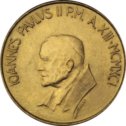 Ватикан 20 лир 1991 год