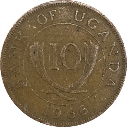 Уганда 10 центов 1966 год