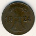Веймарская республика 1 рентенпфенниг 1924 год (J)