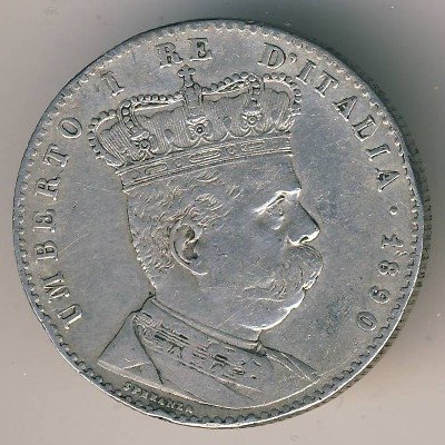 Эритрея 2 лиры 1890 год