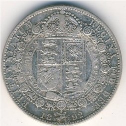 Великобритания 1/2 кроны 1892 год