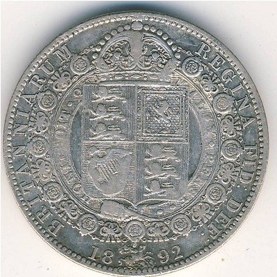 Великобритания 1/2 кроны 1892 год