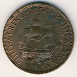 ЮАР 1 пенни 1954 год