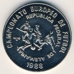 Куба 1 песо 1988 год - Чемпионат Европы по футболу 1988, ФРГ. Удар
