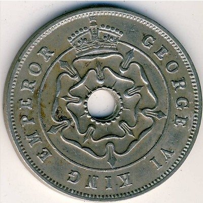 Южная Родезия 1 пенни 1938 год - Король Георг VI