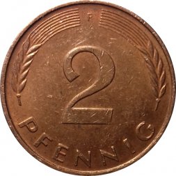 ФРГ 2 пфеннига 1995 год (F)