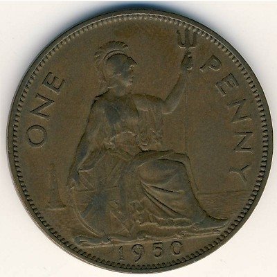 Великобритания 1 пенни 1950 год