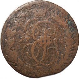 2 копейки 1788 год Екатерина II (1762 - 1796) - перечекан - F