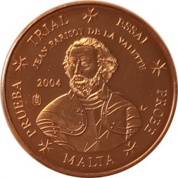 Мальта 1 евроцент 2004 год - Проба - UNC