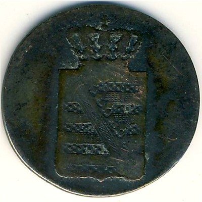 Саксония 1 пфенниг 1837 год