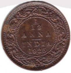Британская Индия 1/12 анны 1925 год