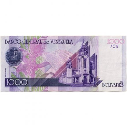 Венесуэла 1000 боливаров 1998 год - Симон Боливар. Национальный пантеон в Каракасе. Орхидея -XF