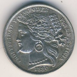 Перу 1 песета 1880 год